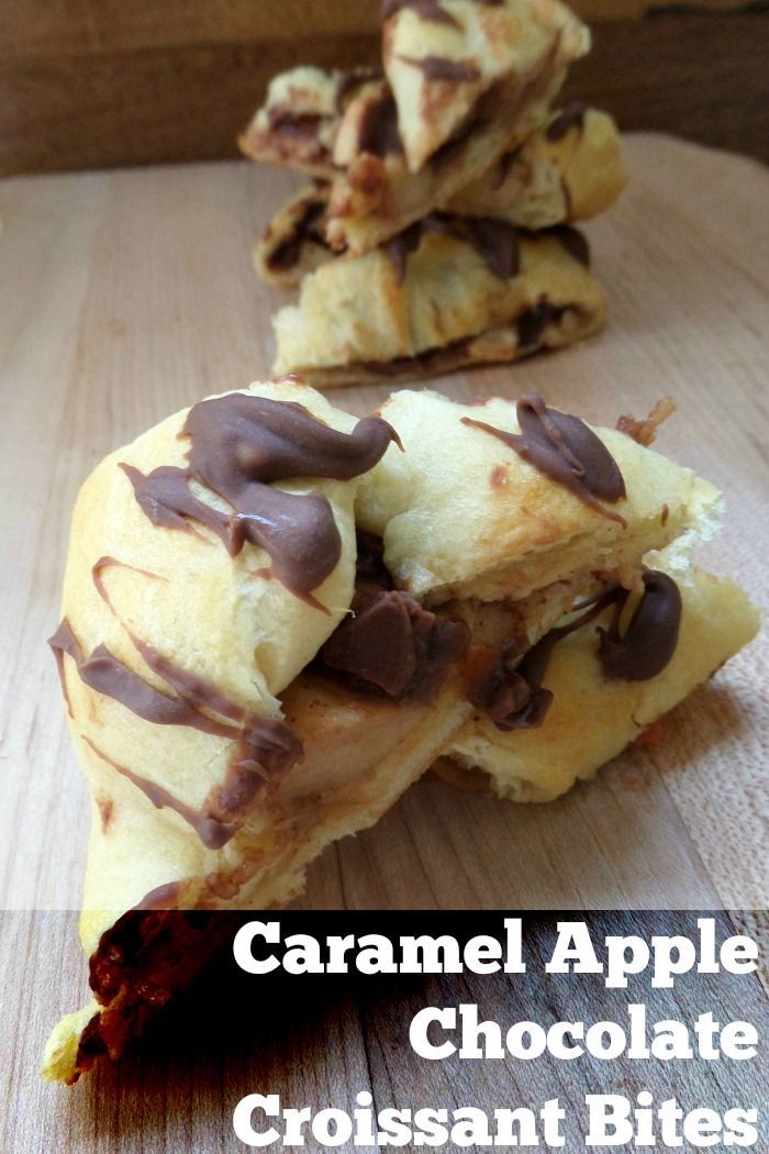 Caramel Apple Chocolate Croissant Bites