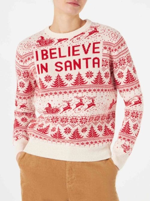 Italist MC Saint Barth Woman Sweater With Christmas Print