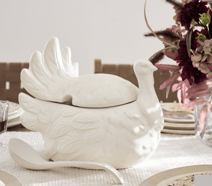 Pottery Barn Tureen Thanksgiving Tabletop Decor turkey centerpieces table ideas