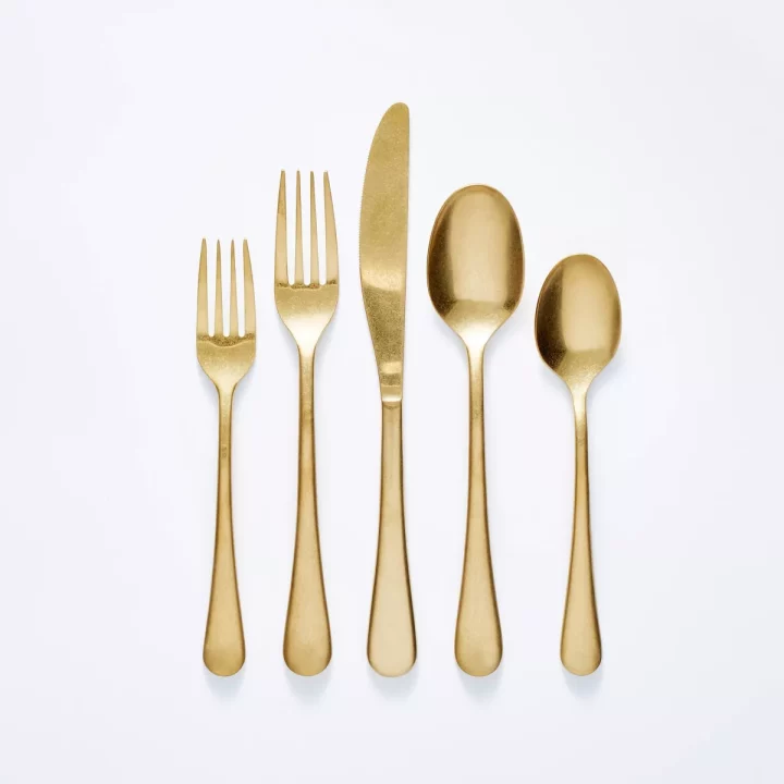 Target pc Stainless Steel Flatware Set Gold Threshold™ designed with Studio McGee cheap thanksgiving table decor