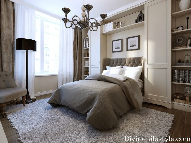 Bedroom in modern style, 3d image