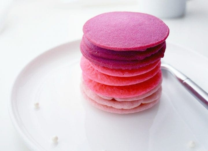 Ombre Pink Pancakes for Valentine's Day