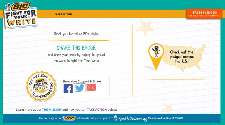 BIC's Fight for Your Write pledge to save handwriting