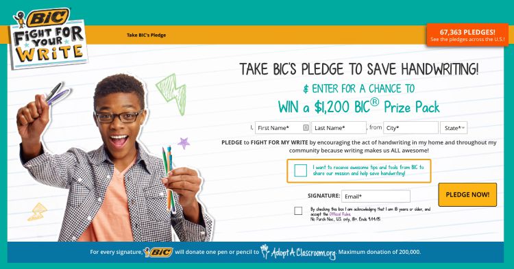 BIC's Fight for Your Write pledge to save handwriting
