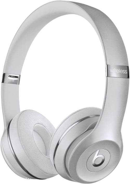 Amazon Beats Solo Wireless On Ear Headphones Apple W Headphone Chip Class Bluetooth Hours of Listening Time Built in Microphone Silver (Latest Model)