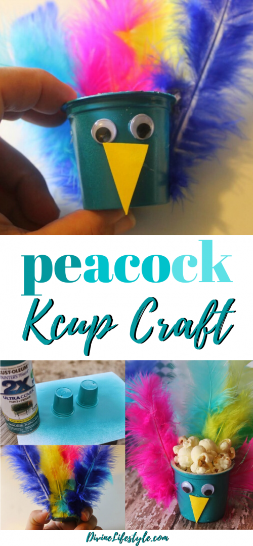 Upcycled K Cup Peacocks Craft Easy Kids DIY Divine Lifestyle