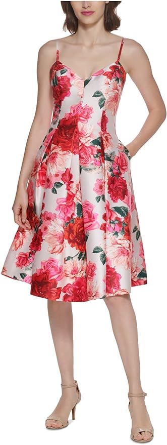 Eliza J Women's Floral Fit And Flare Midi Dress