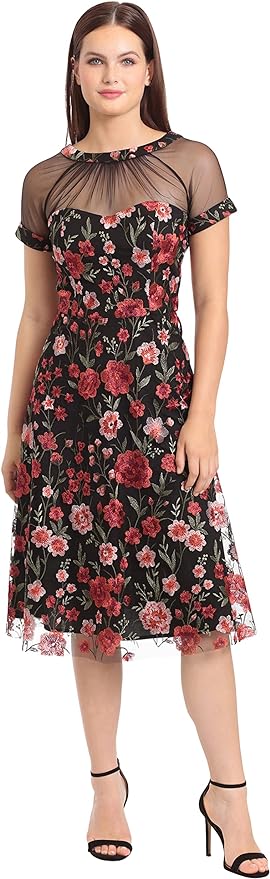 Maggy London Women's Illusion Holiday Party Dress