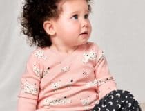 Tea Collection Baby Wrap Top Set in Jinx Lynx