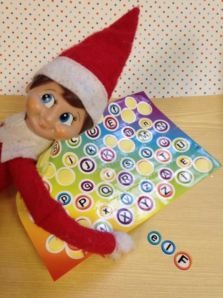 elf with stickers