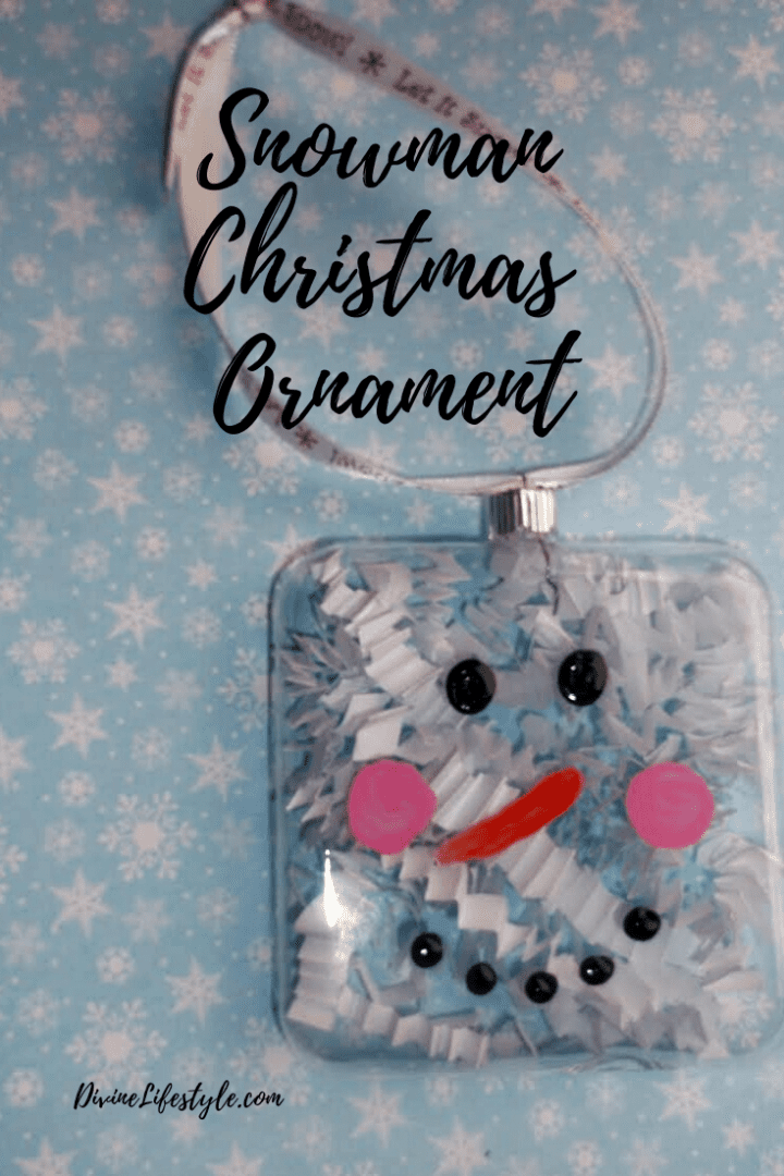 Glass Snowman Christmas Ornament 
