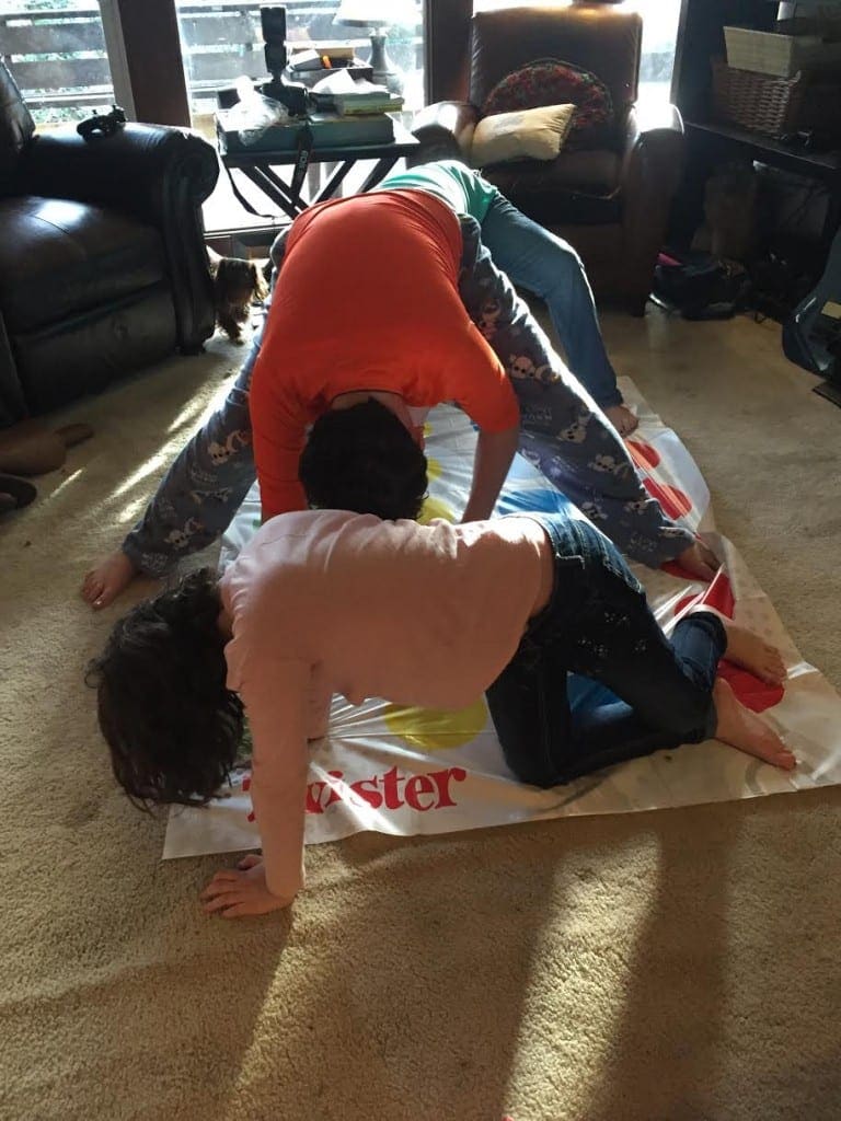 Kids playing Twister 