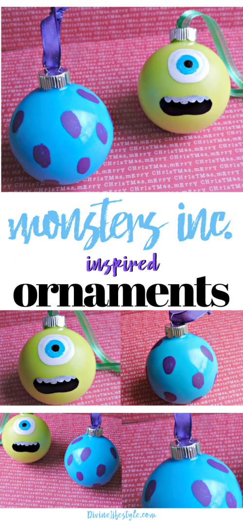 Monsters Inc Inspired Ornaments Disney Pixar Christmas