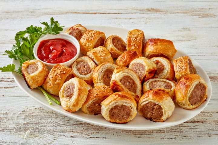 Puff Pastry Sausage Rolls with Dipping Sauce