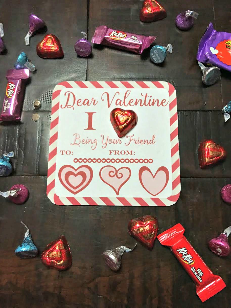 Valentine's Baskets with Hershey / Free Printable Valentines - Kiki &  Company