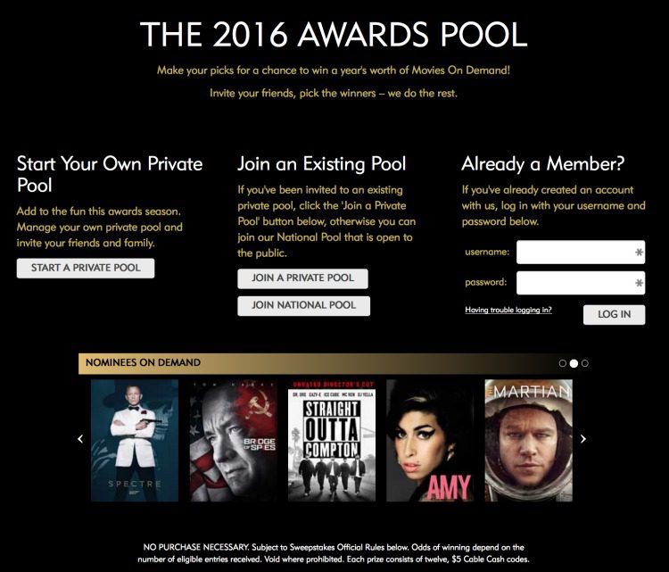 Watch On Demand Oscars Movies & Enter the Oscars Pool