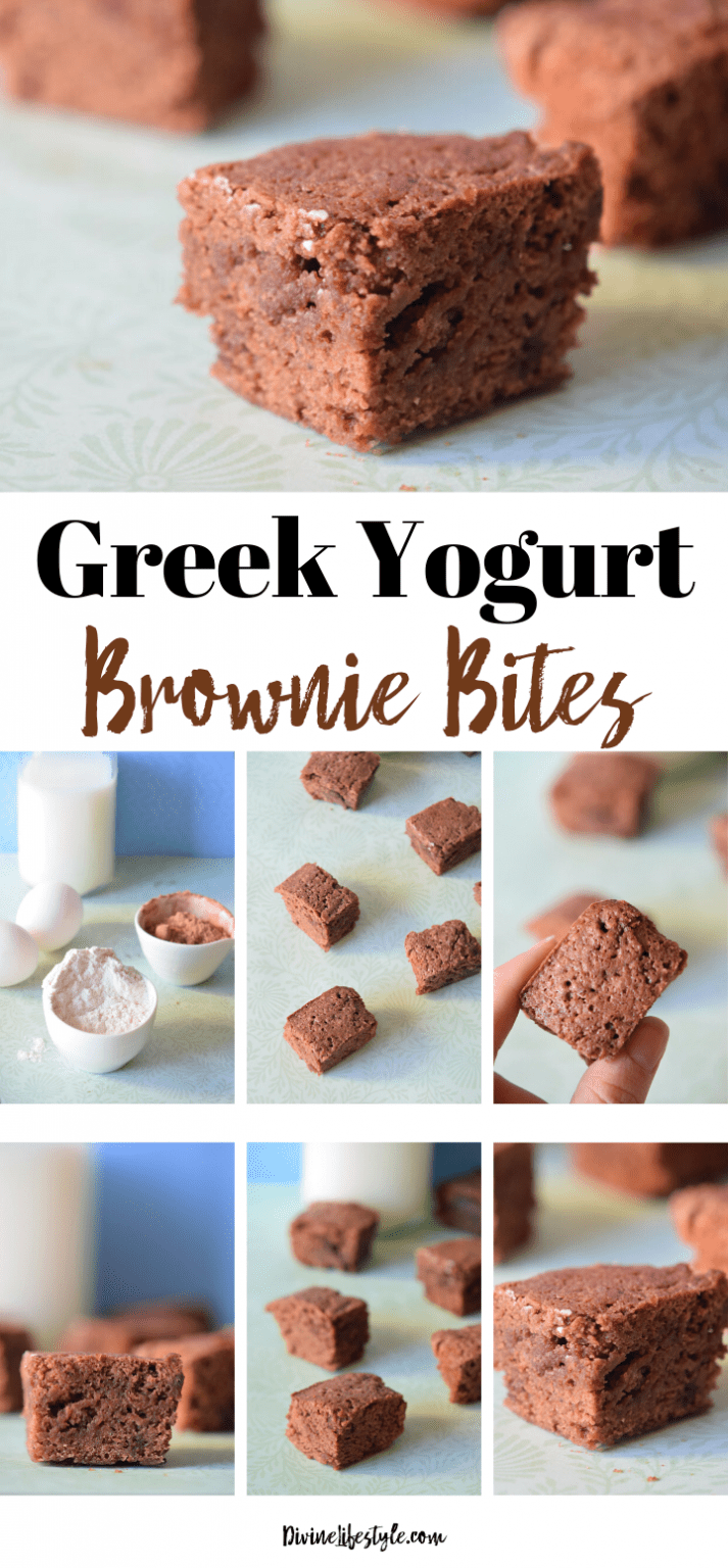 Greek Yogurt Brownies from scratch Chocolate Dessert Bites