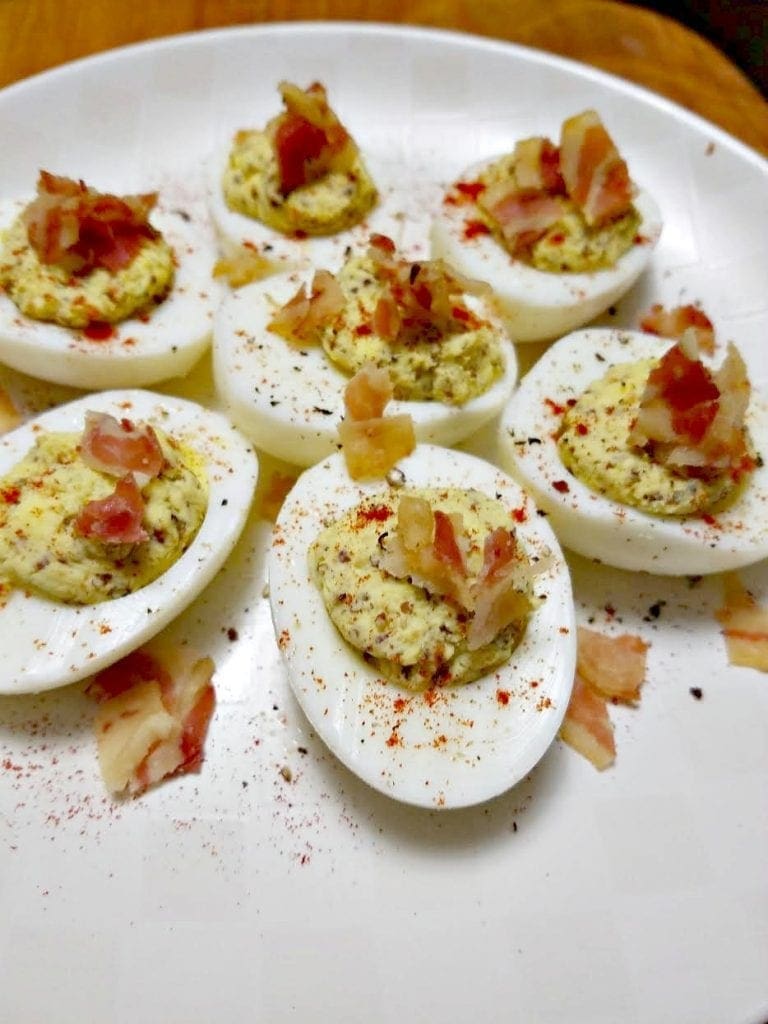 Spicy Deviled Eggs With Crisp Pancetta Recipe Appetizer