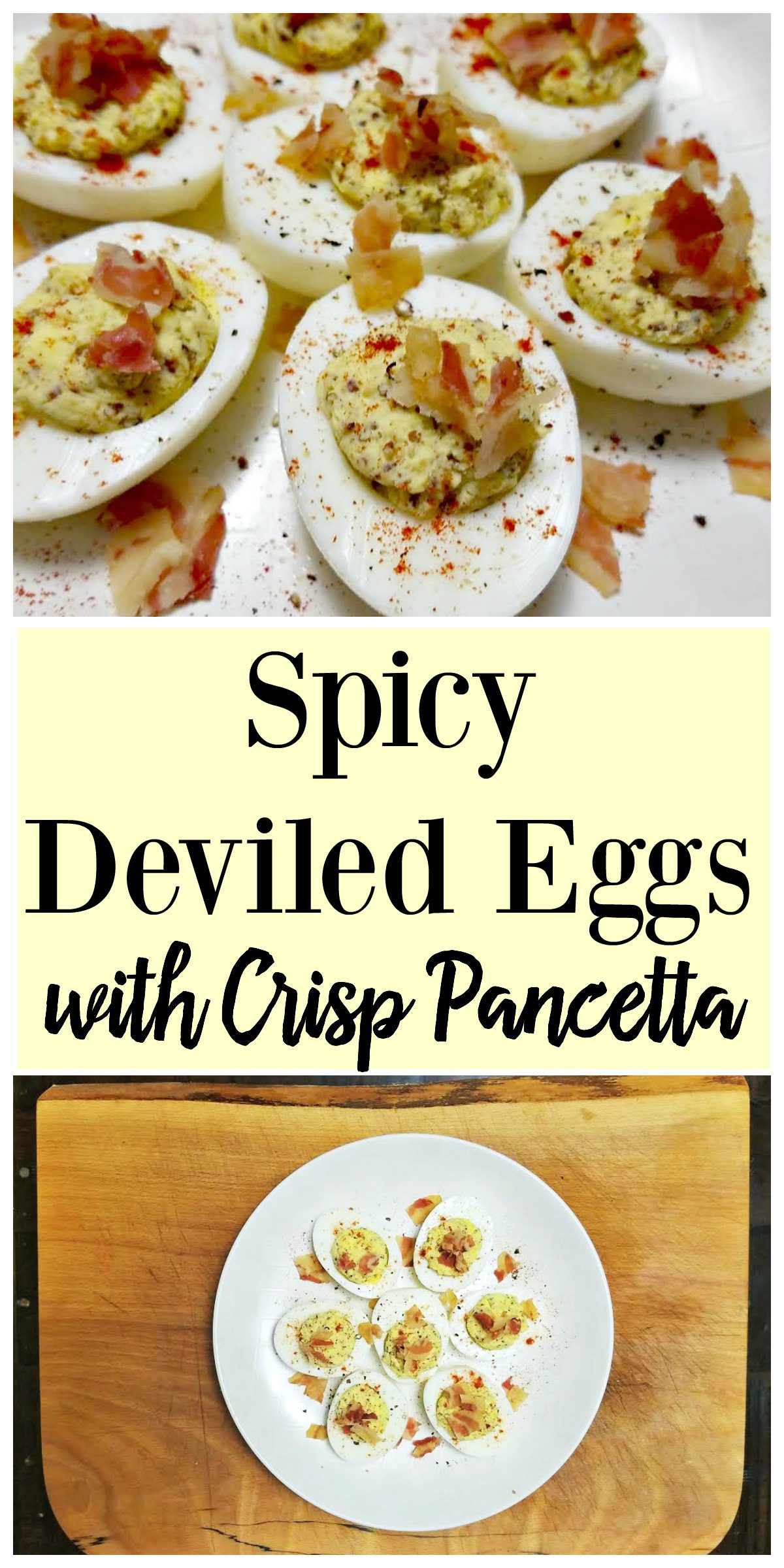 Spicy Deviled Eggs with Crisp Pancetta Recipe