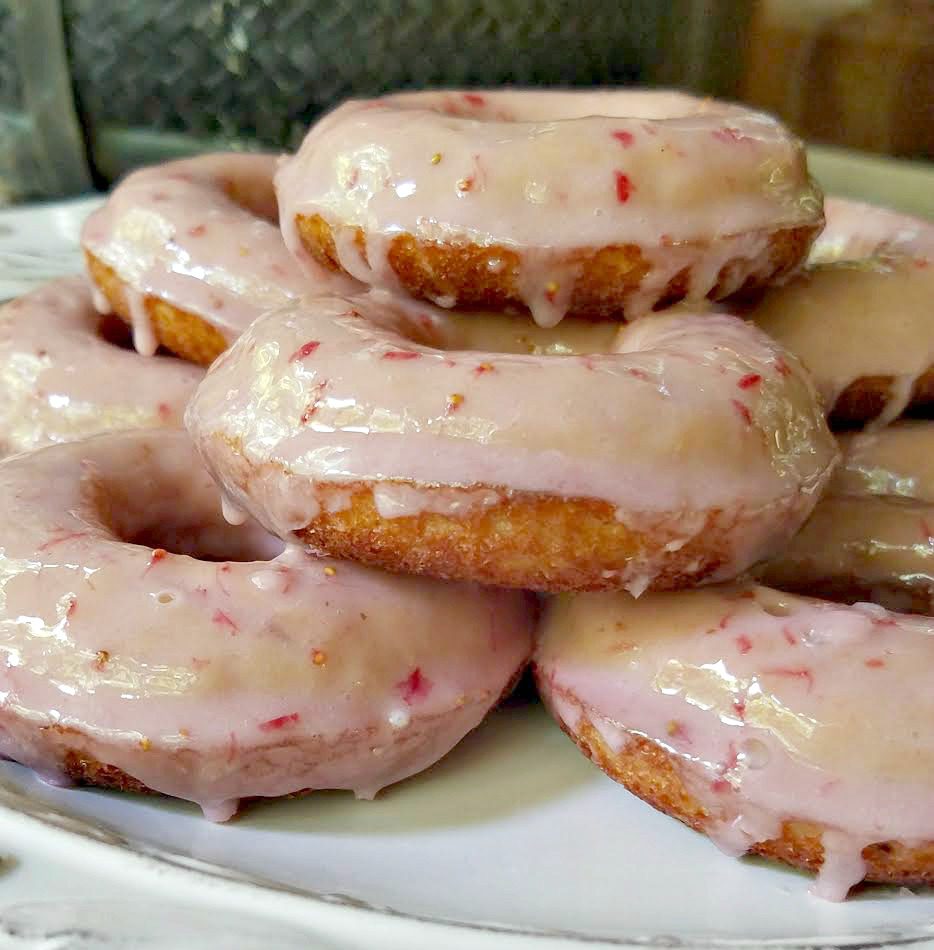 Baked and Glazed Strawberry Donuts Recipe