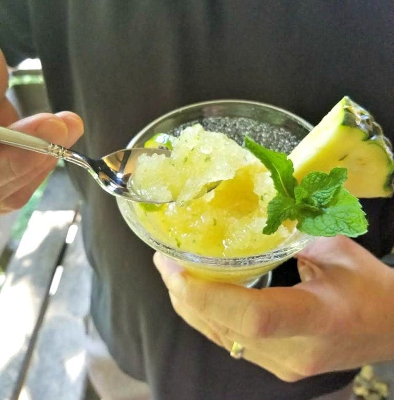 Pineapple Mint Basil Granita Recipe Divine Lifestyle