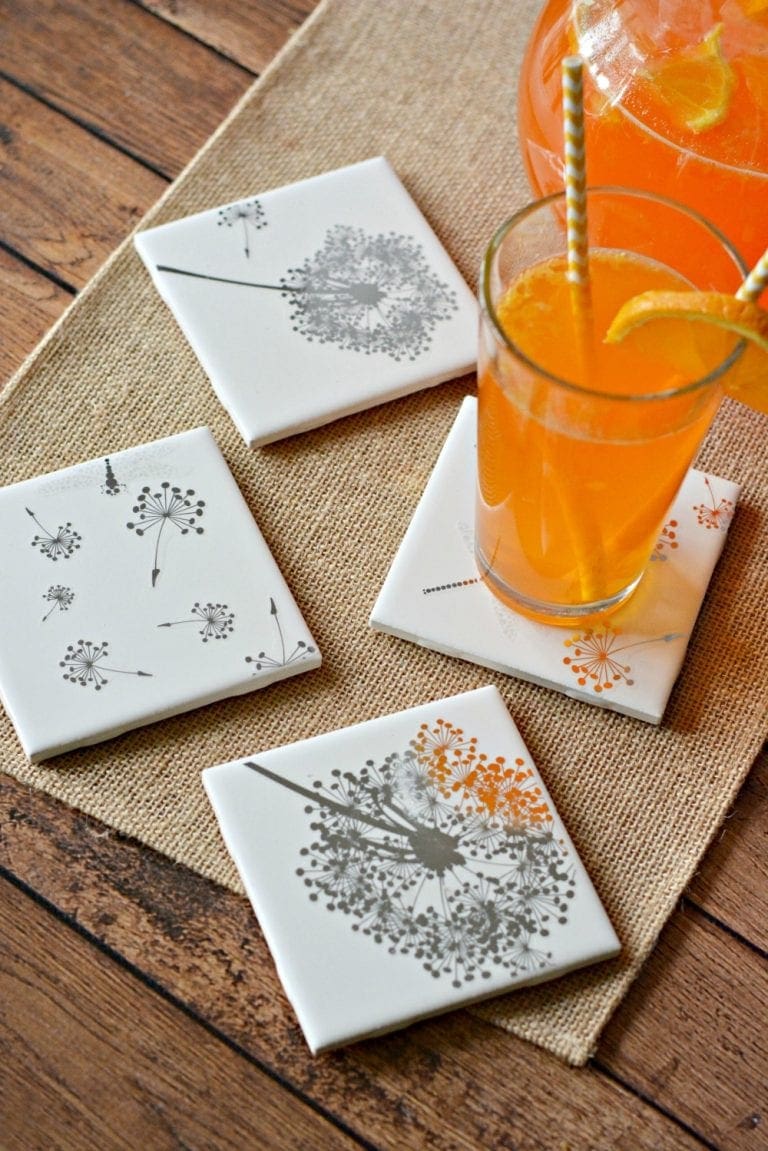 Easy DIY Tile Coasters Gift Girls Night in Craft Divine Lifestyle