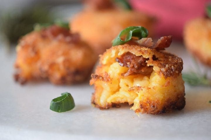 Best Dinner Party Appetizers Bacon Fried Mac and Cheese Bites