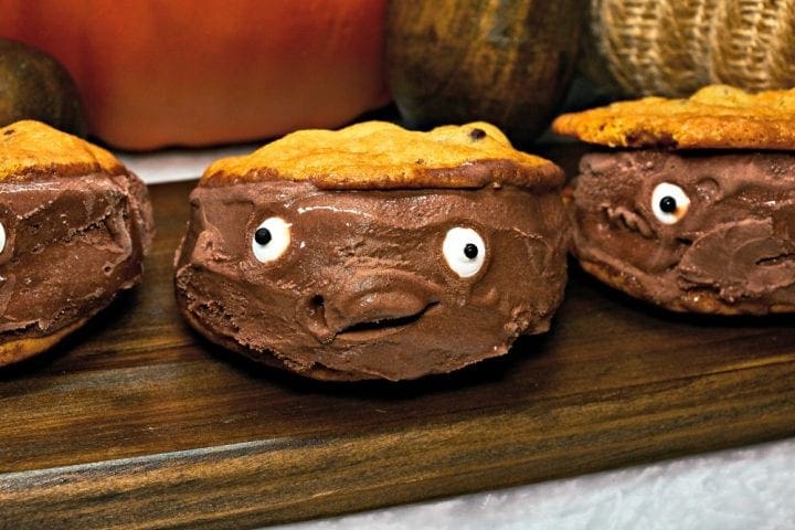 Monster Chocolate Chip Cookie Mini Ice Cream Sandwich
