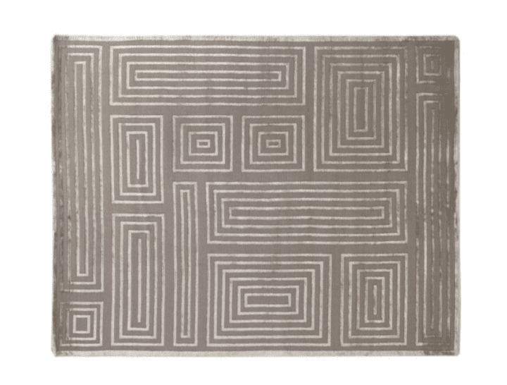 Velvet Furniture and Decor for the Home Exquisite Rugs Velvet Maze Block Rug in Silver