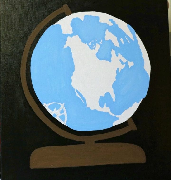 DIY Canvas Globe Painting