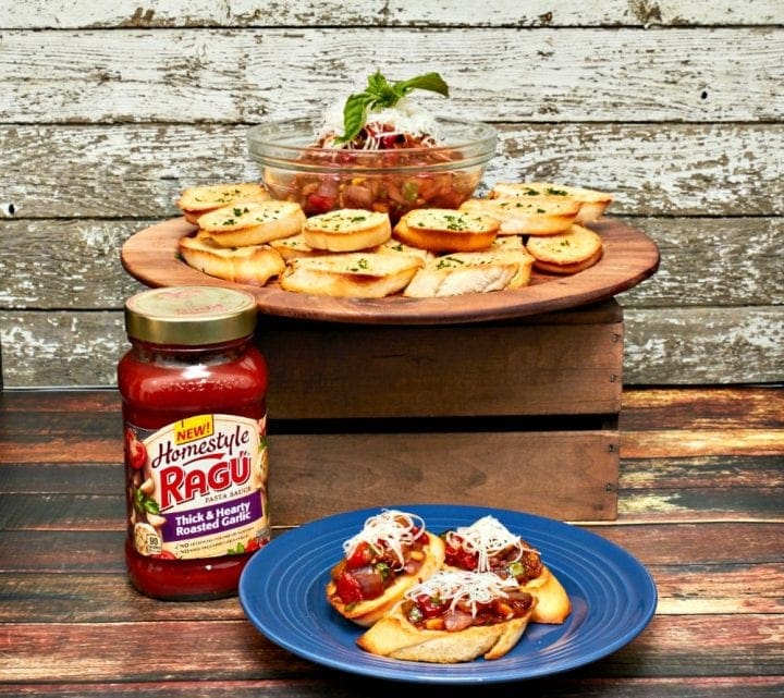 Game Day for the Gourmet: Eggplant Bruschetta Recipe #RaguTailgating