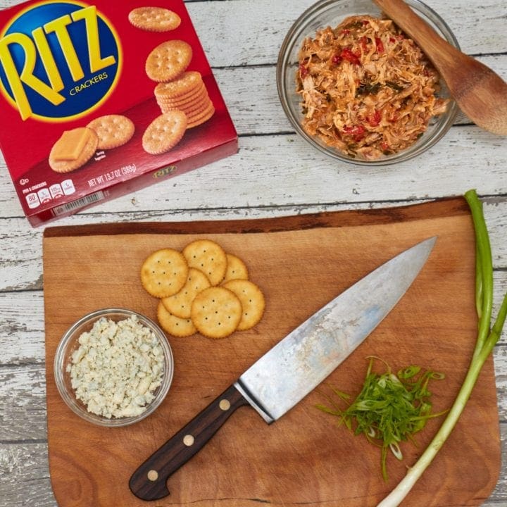 Slow Cooker Buffalo Chicken with Blue Cheese Crumbles Recipe on RITZ Crackers