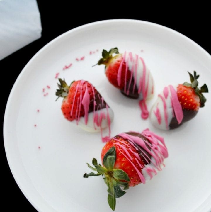 Pink and White Chocolate Covered Strawberries