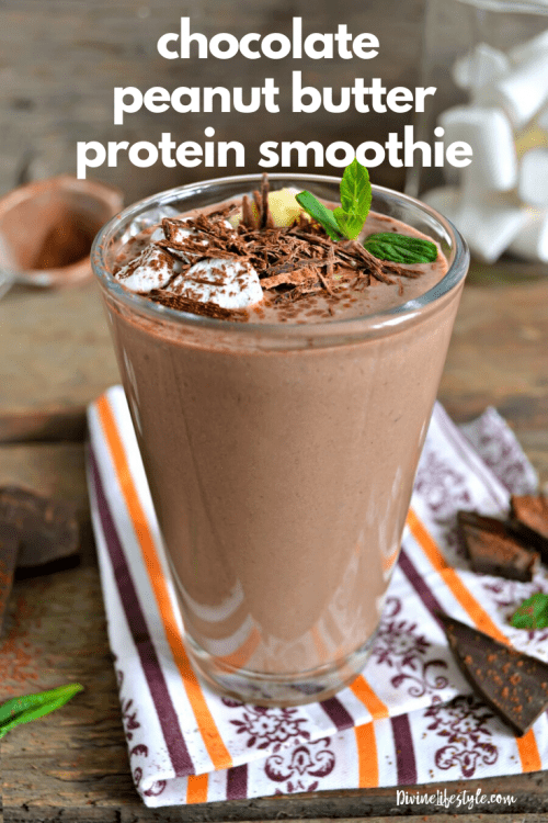 Chocolate Peanut Butter Protein Smoothie Recipe Divine Lifestyle