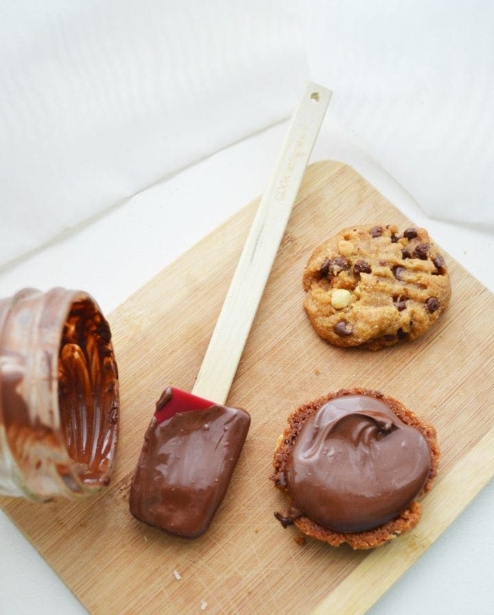 Peanut Butter Sandwich Cookies with Chocolate Filling