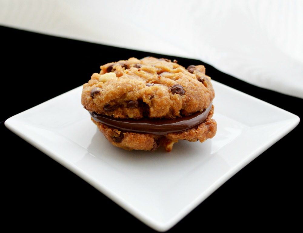Chunky Peanut Butter and Chocolate Chip Cookie Sandwiches