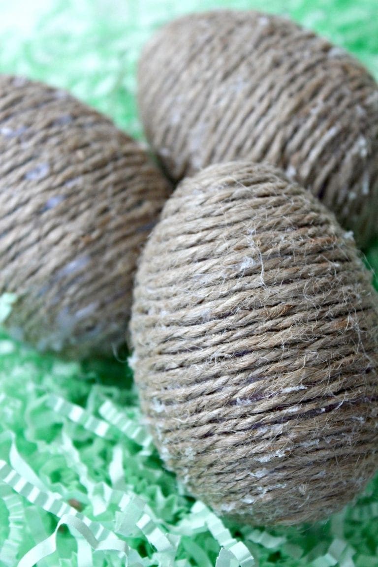 Easy DIY Twine Wrapped Easter Eggs Craft Rope Egg
