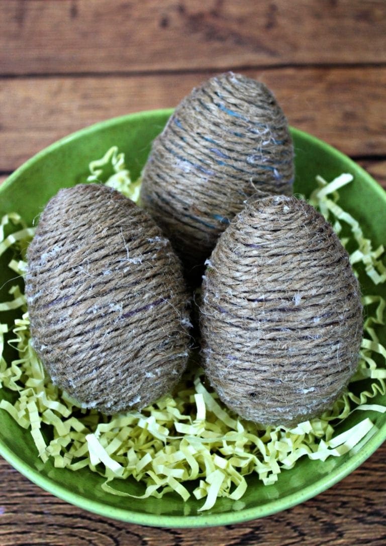 Easy DIY Twine Wrapped Easter Eggs Craft Rope Egg
