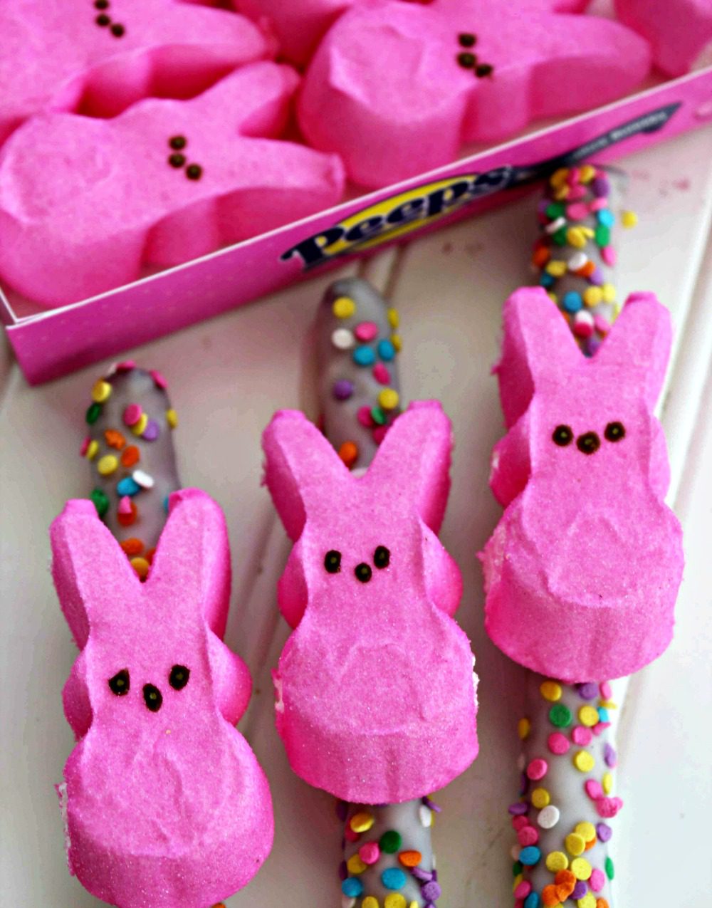 Peeps Pretzel Rods Easter Bunnies Recipe Divine Lifestyle