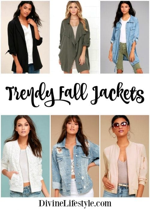 Trendy Fall Jackets for Women Moto Denim Cropped Distressed