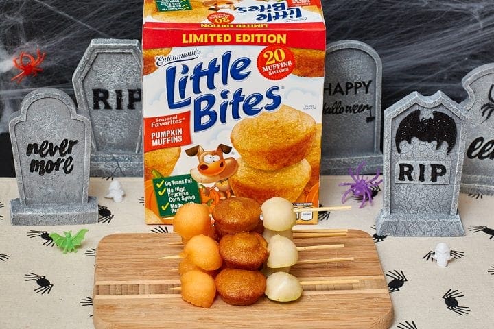Entenmann’s Little Bites Pumpkin Muffins Halloween Class Party Snack Kabobs #LoveLittleBites