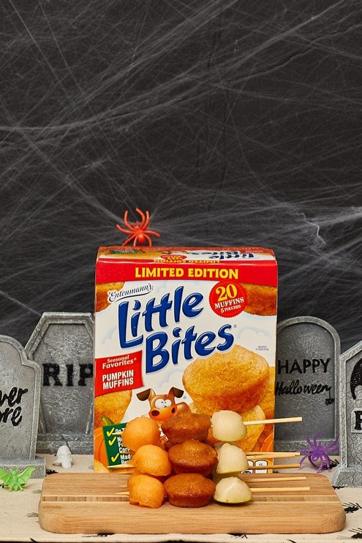 Entenmann’s Little Bites Pumpkin Muffins Halloween Class Party Snack Kabobs #LoveLittleBites