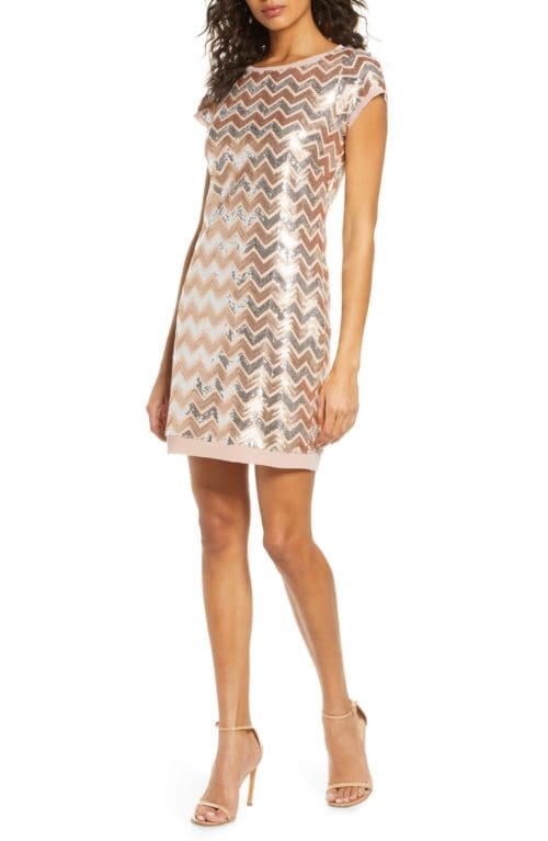 Chevron Sequin Cocktail Dress by Vince Camuto from Nordstrom Glitzy cocktail dresses