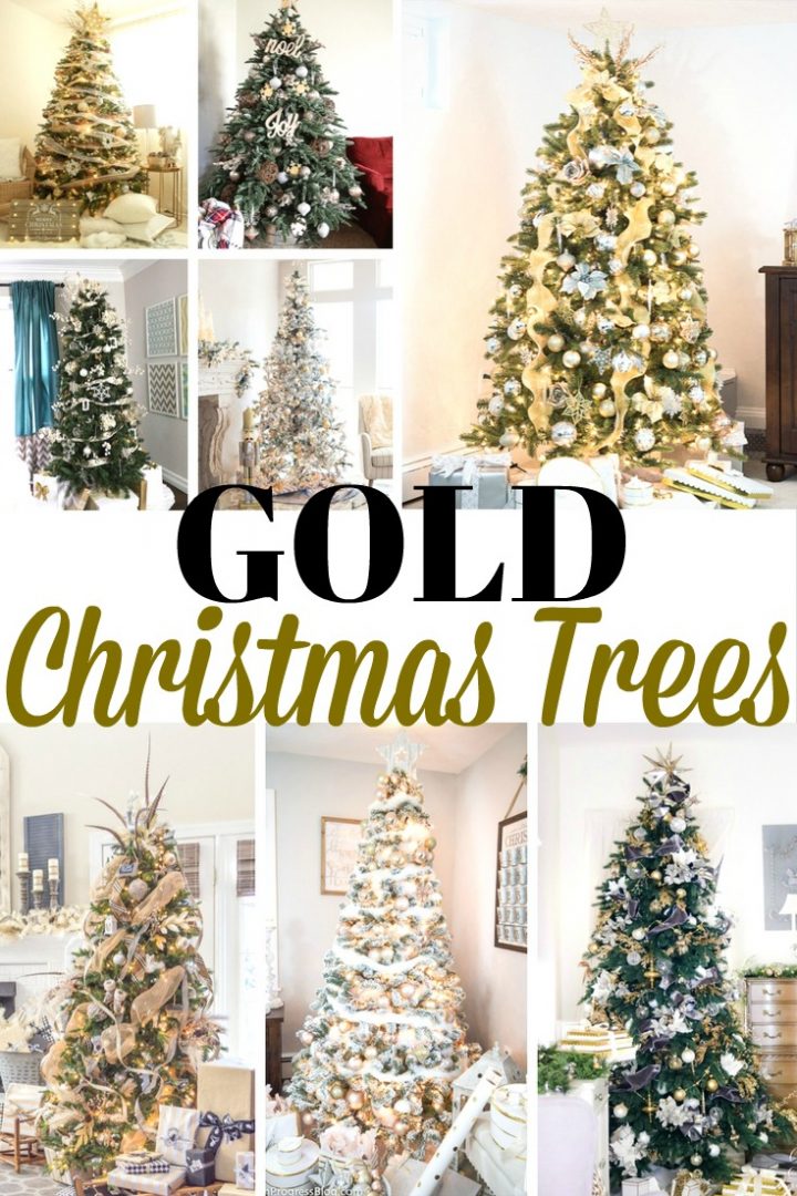 20 Gold Christmas Trees Metallic Holiday Decorations