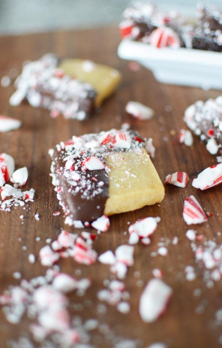 Candy cane shortbread cookies recipe