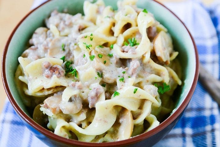 Crockpot Ground Beef Stroganoff