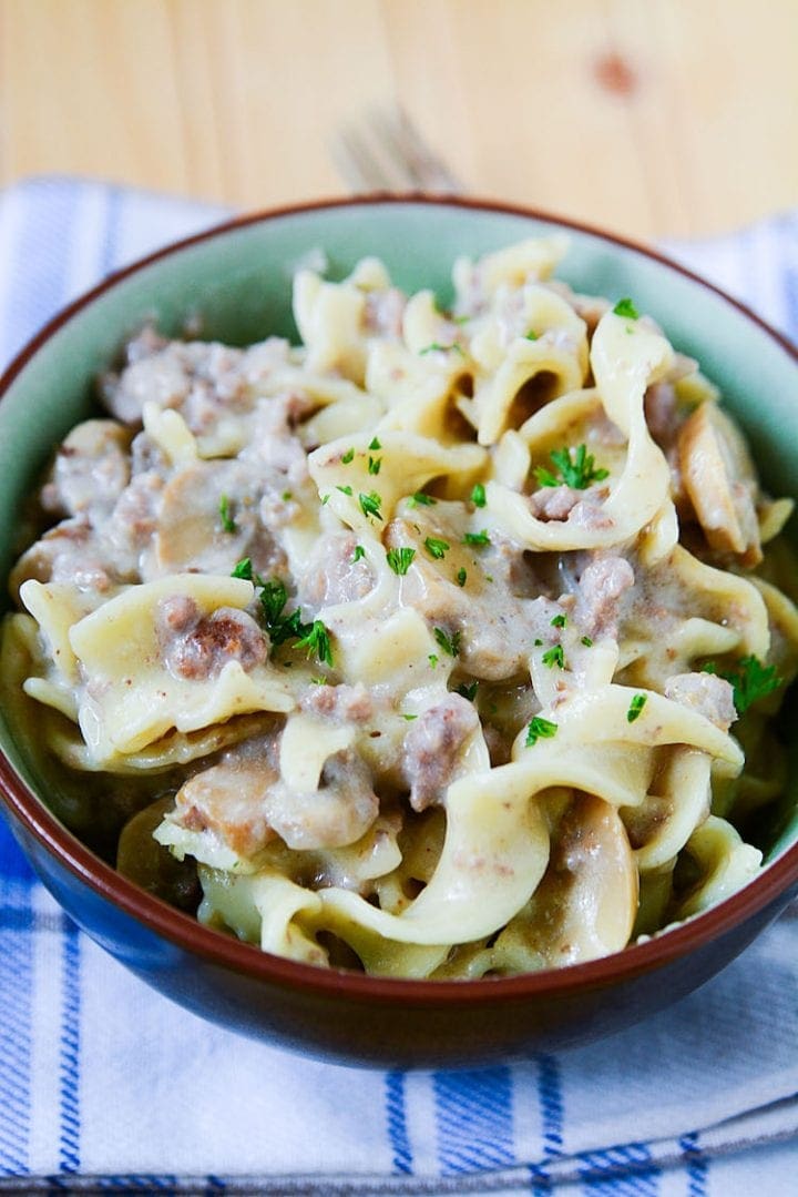 Crockpot Ground Beef Stroganoff