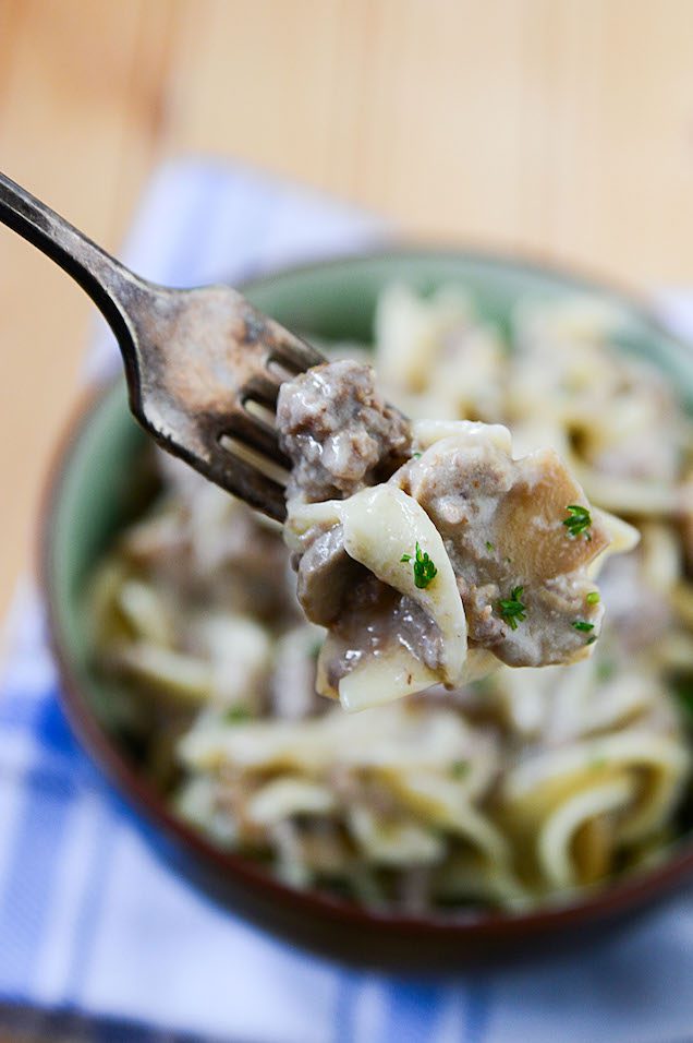 Crockpot Ground Beef Stroganoff