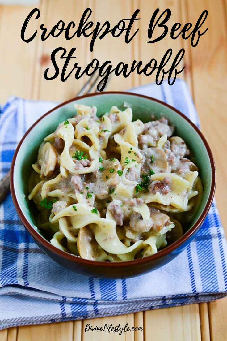 Crockpot Ground Beef Stroganoff Slow Cooker Dinner