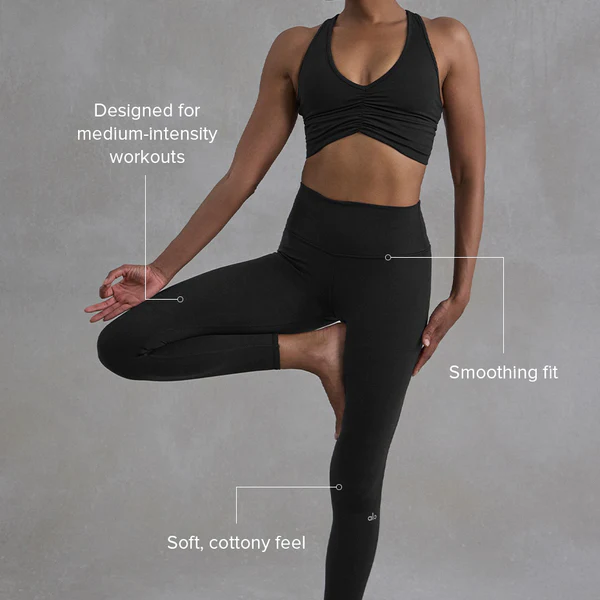 Alo Yoga : High Waist Airbrush Legging Black : HIGH WAIST AIRBRUSH LEGGING BLACK